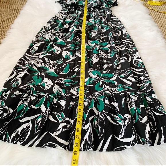 Green Plant Maxi Sleeveless Dress Womens Medium - Picture 9 of 9